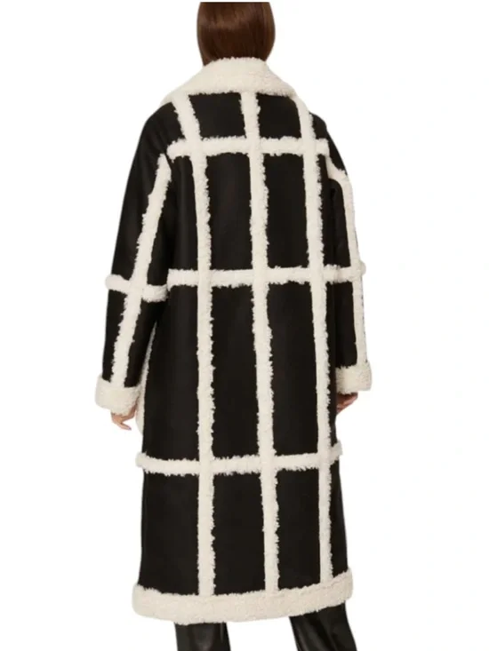 Stand Studio Patrice Faux Leather Shearling Coat Black 34 - Picture 2 of 16